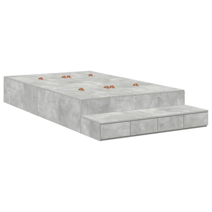 Struttura letto con contenitore Grigio cemento 120 cm