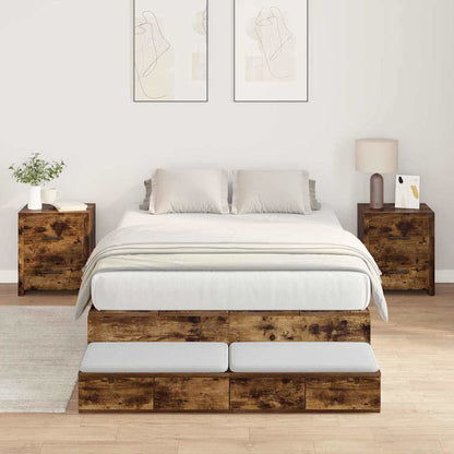 Struttura letto con contenitore con cassetto Rovere fumÃ© 120 cm