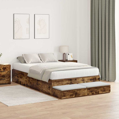 Struttura letto con contenitore con cassetto Rovere fumÃ© 120 cm
