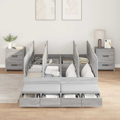 Struttura letto con contenitore Grigio Sonoma 120 cm