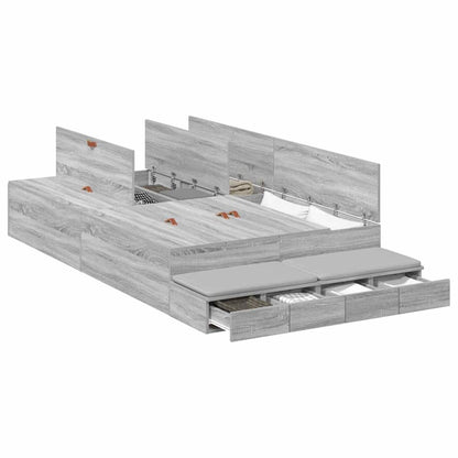 Struttura letto con contenitore Grigio Sonoma 120 cm