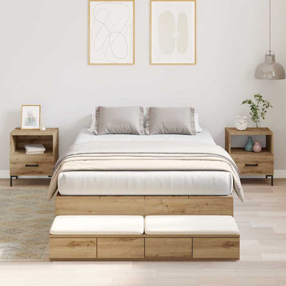 Struttura letto con contenitore Rovere artigianale 120 cm
