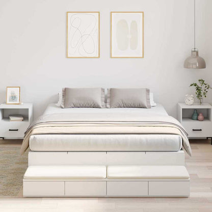 Struttura letto con contenitore Bianco 140 cm Legno multistrato