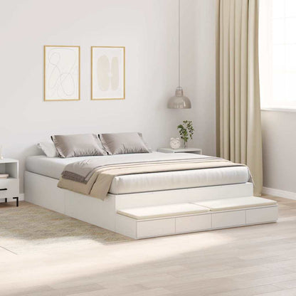 Struttura letto con contenitore Bianco 140 cm Legno multistrato