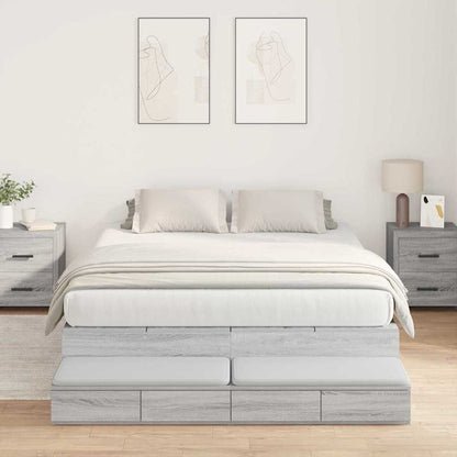 Struttura letto con contenitore Grigio Sonoma 140 cm