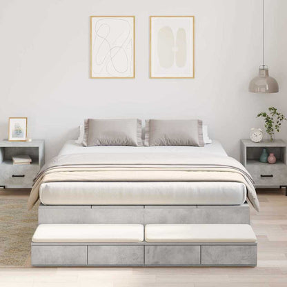 Struttura letto con contenitore Grigio cemento 150 cm