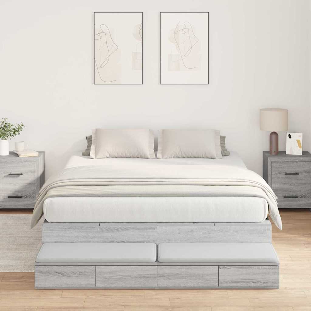 Struttura letto con contenitore Grigio Sonoma 150 cm