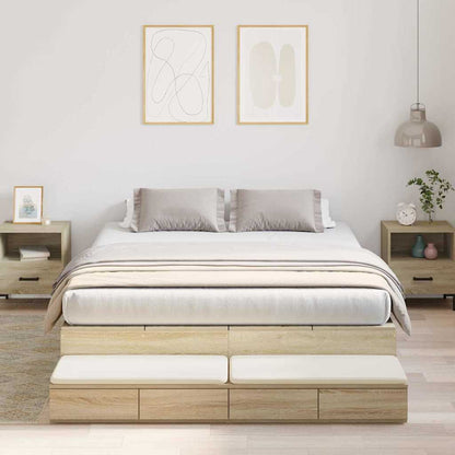 Struttura letto con contenitore Rovere Sonoma 160 cm