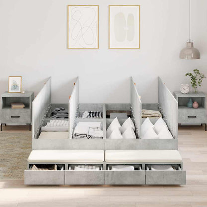 Struttura letto con contenitore Grigio cemento 160 cm