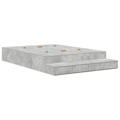 Struttura letto con contenitore Grigio cemento 160 cm