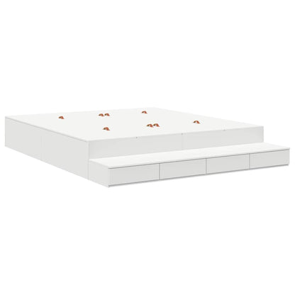 Struttura letto con contenitore Bianco 180 cm Legno multistrato