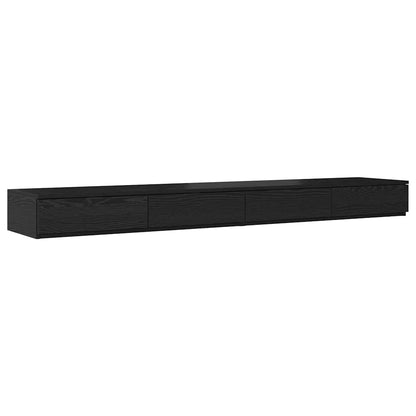 Struttura letto con contenitore con cassetto Rovere Nero 180 cm