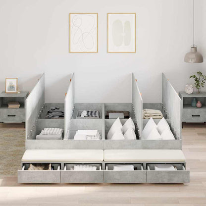 Struttura letto con contenitore Grigio cemento 180 cm