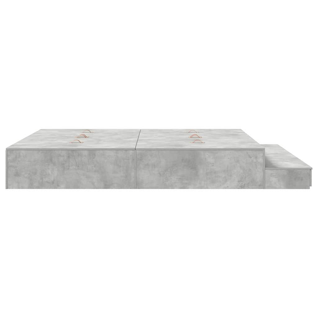 Struttura letto con contenitore Grigio cemento 180 cm
