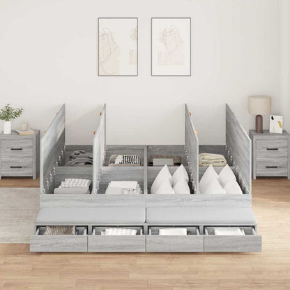 Struttura letto con contenitore Grigio Sonoma 180 cm