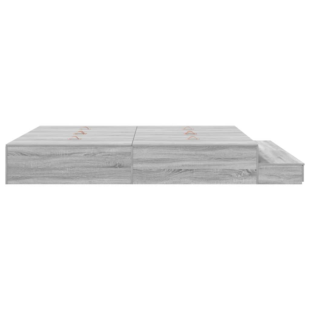 Struttura letto con contenitore Grigio Sonoma 180 cm