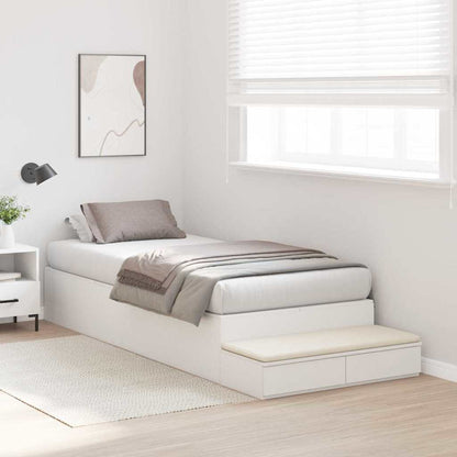 Struttura letto con contenitore Bianco 75 cm Legno multistrato
