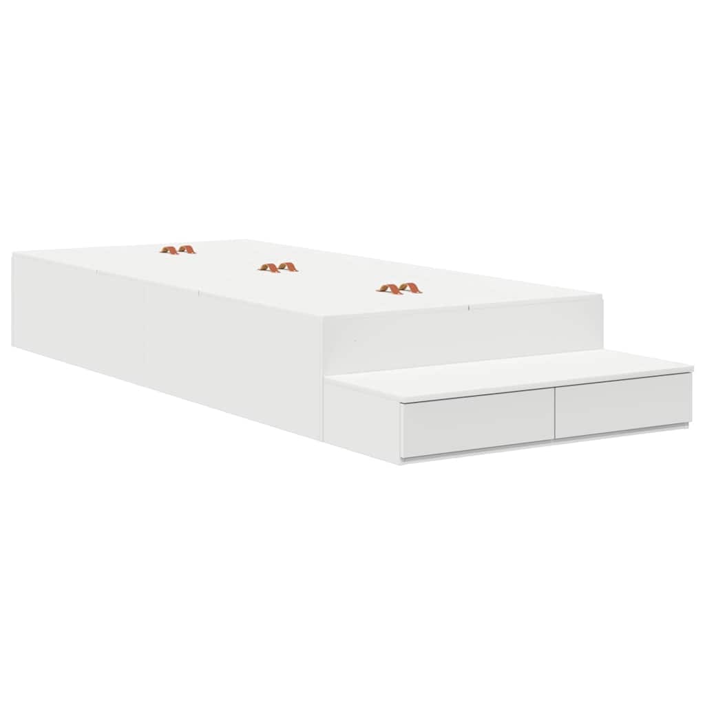 Struttura letto con contenitore Bianco 75 cm Legno multistrato