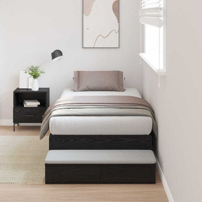 Struttura letto con contenitore con cassetto Rovere Nero 75 cm