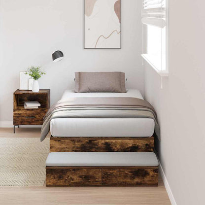 Struttura letto con contenitore con cassetto Rovere fumÃ© 75 cm