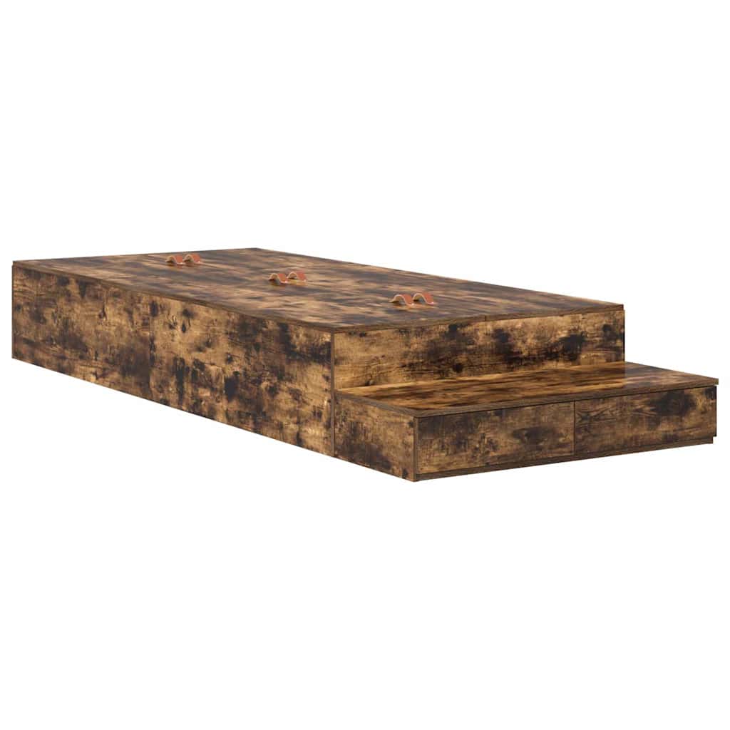 Struttura letto con contenitore con cassetto Rovere fumÃ© 75 cm