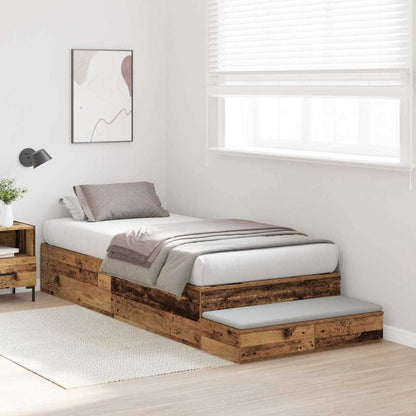 Struttura letto con contenitore Legno vecchio 75 cm