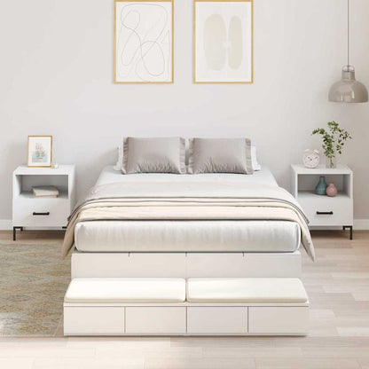 Struttura letto con contenitore Bianco 120 cm Legno multistrato