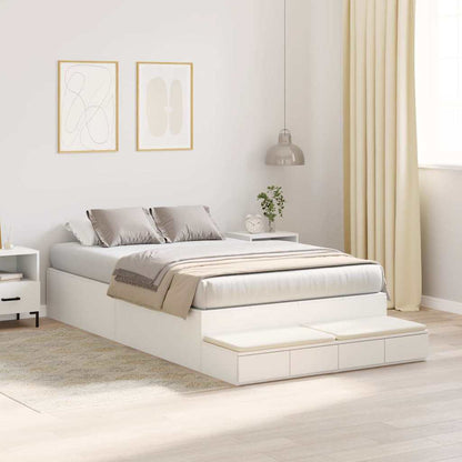 Struttura letto con contenitore Bianco 120 cm Legno multistrato