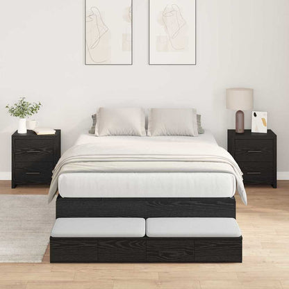 Struttura letto con contenitore con cassetto Rovere Nero 120 cm