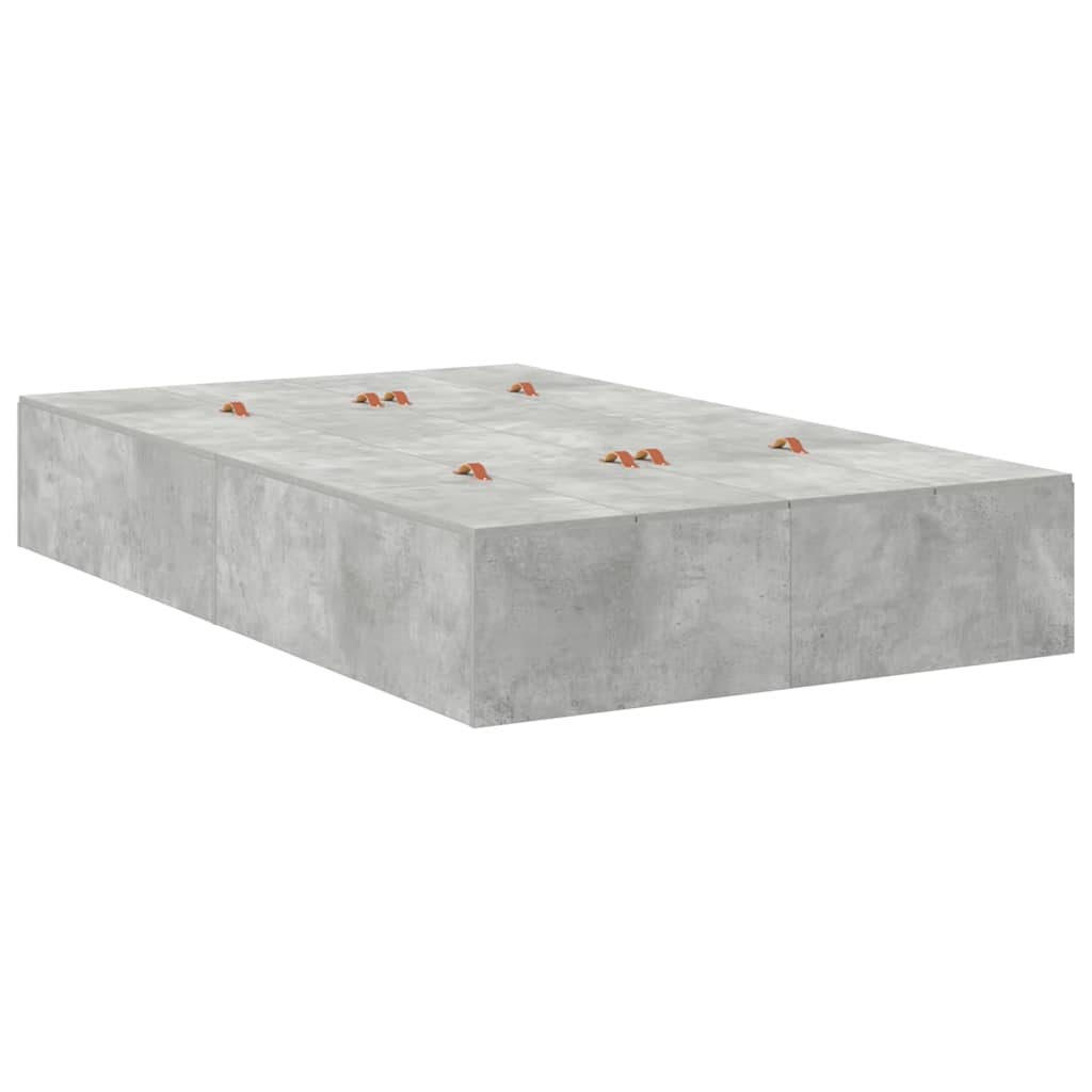 Struttura letto con contenitore Grigio cemento 120 cm