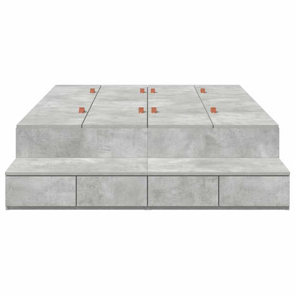 Struttura letto con contenitore Grigio cemento 120 cm