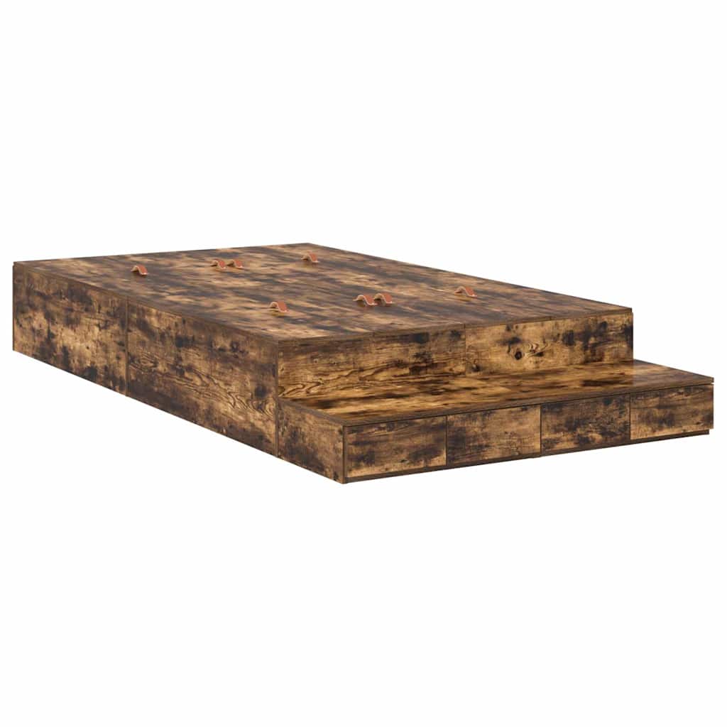 Struttura letto con contenitore con cassetto Rovere fumÃ© 120 cm