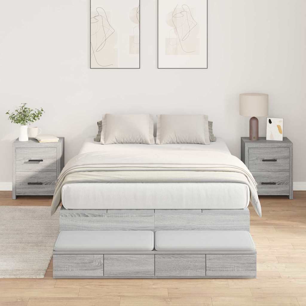 Struttura letto con contenitore Grigio Sonoma 120 cm