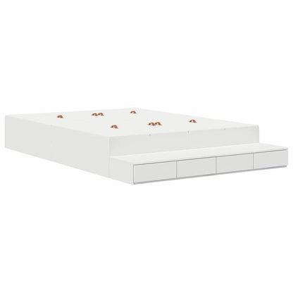 Struttura letto con contenitore Bianco 140 cm Legno multistrato
