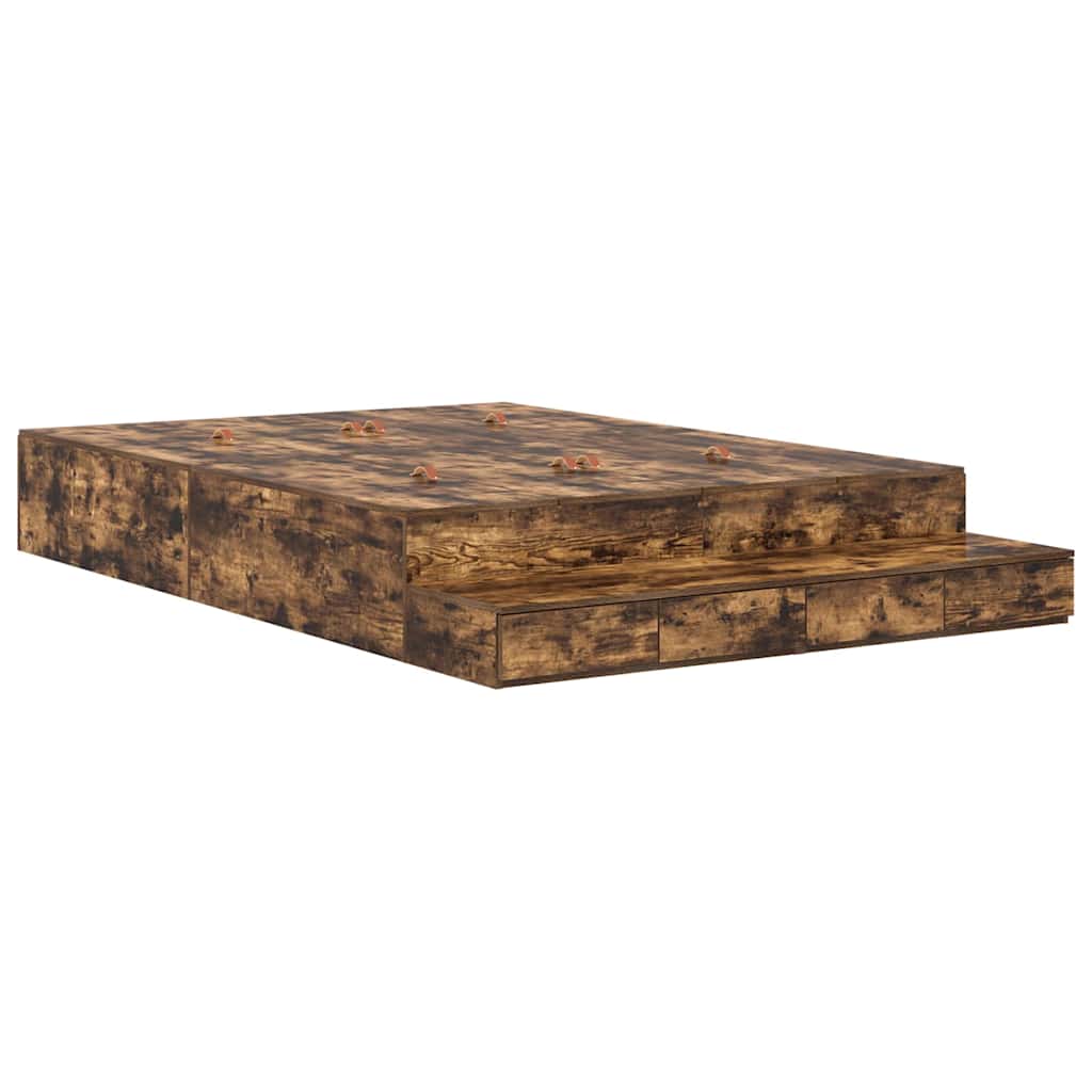 Struttura letto con contenitore con cassetto Rovere fumÃ© 140 cm