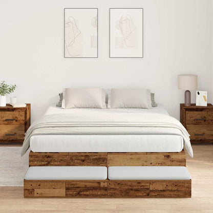 Struttura letto con contenitore Legno vecchio 135 cm