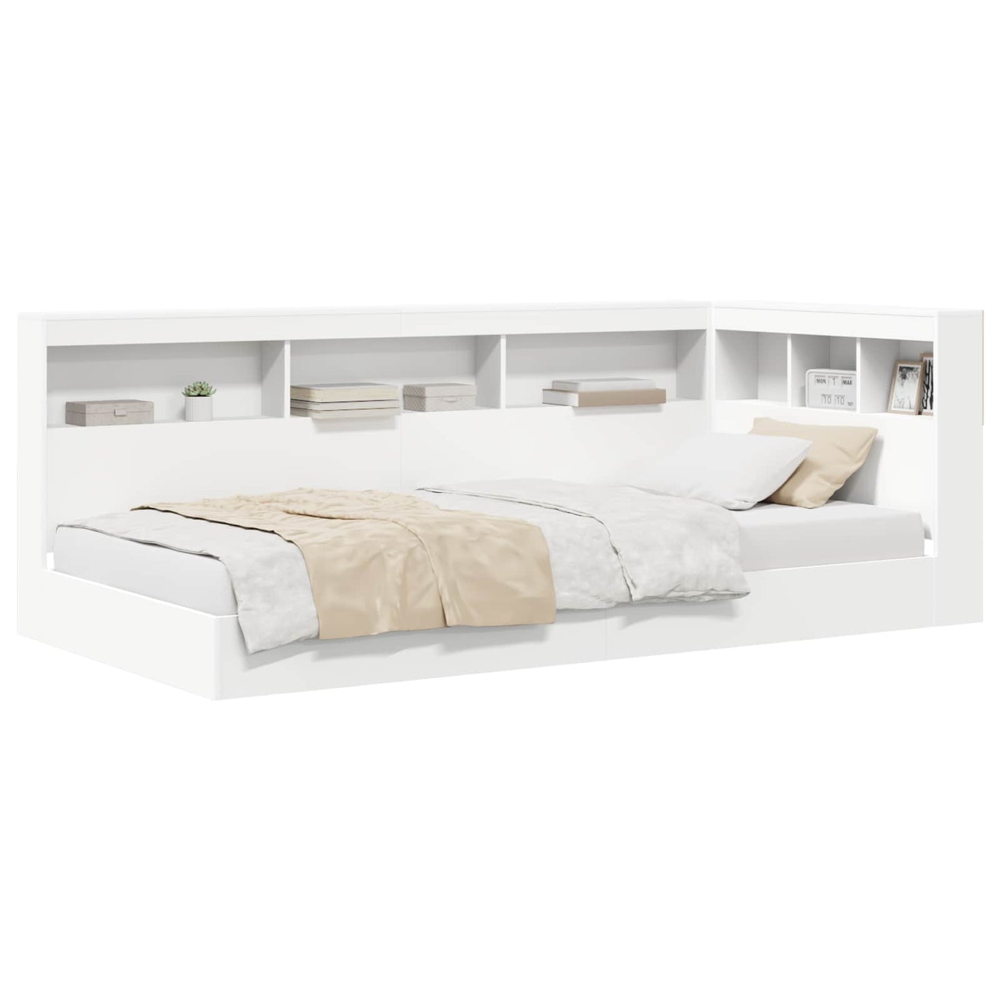 Letto Libreria Bianco 100 x 200 cm Legno multistrato