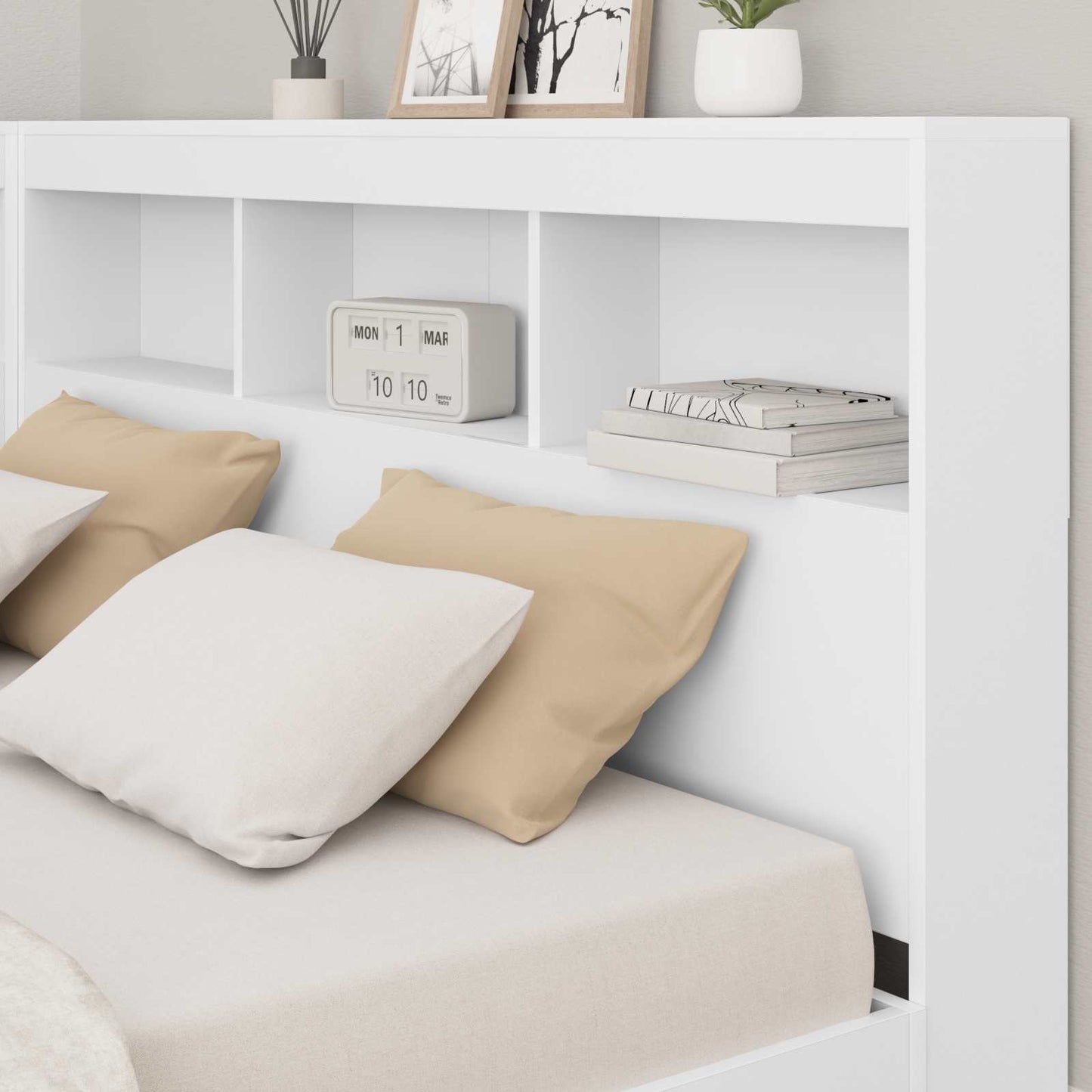 Letto Libreria Bianco 140 x 200 cm Legno multistrato