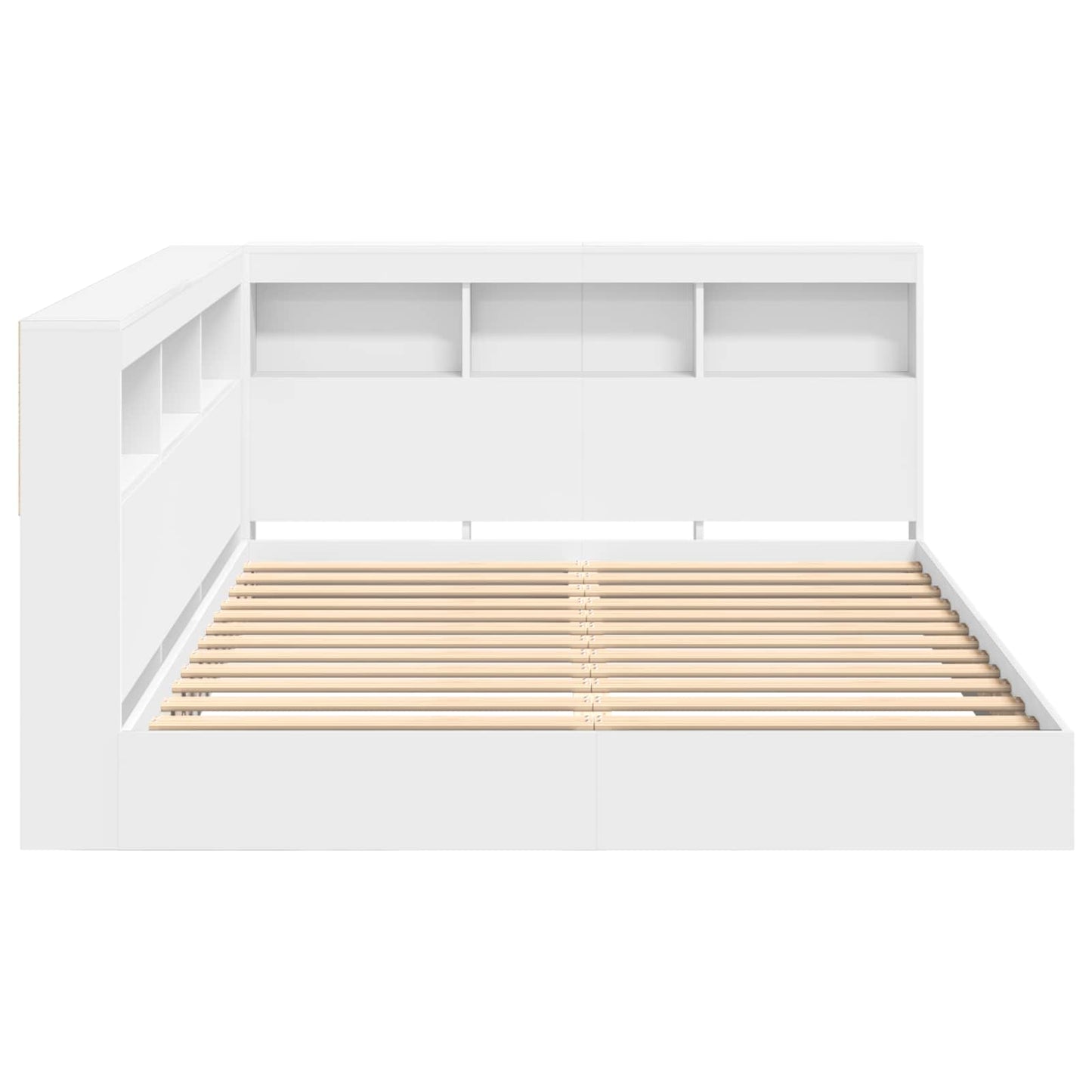 Letto Libreria Bianco 140 x 200 cm Legno multistrato