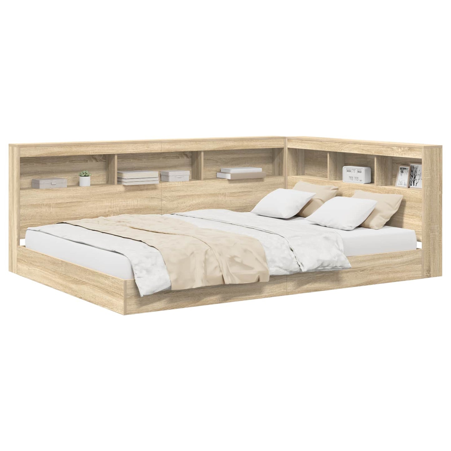 Letto Libreria rovere sonoma 140 x 200 cm Legno multistrato