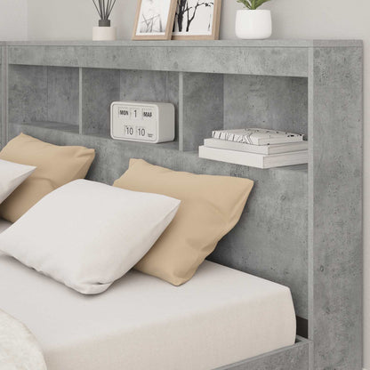 Letto Libreria Grigio cemento 140 x 200 cm Legno multistrato