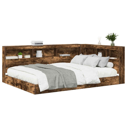 Letto Libreria Rovere fumo 140 x 200 cm Legno multistrato