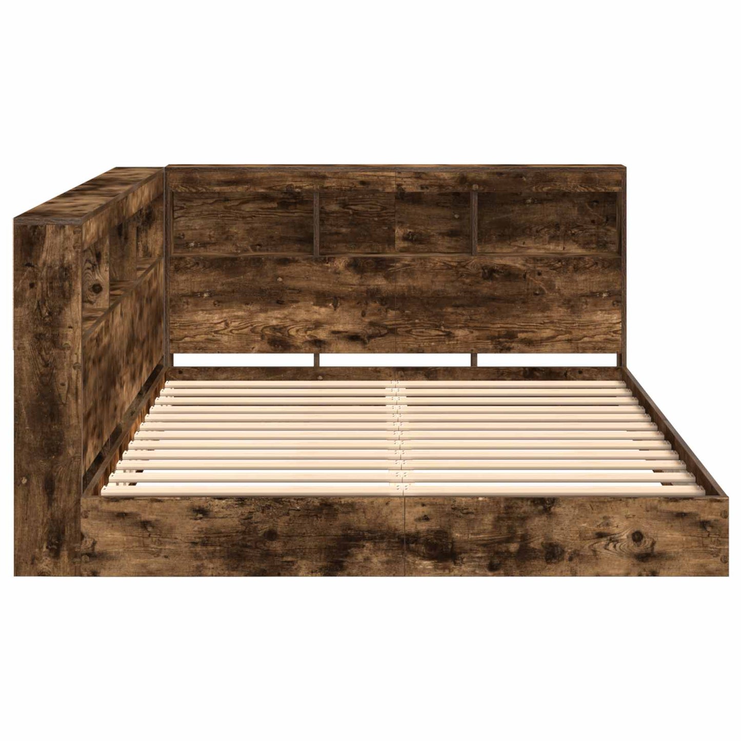 Letto Libreria Rovere fumo 140 x 200 cm Legno multistrato