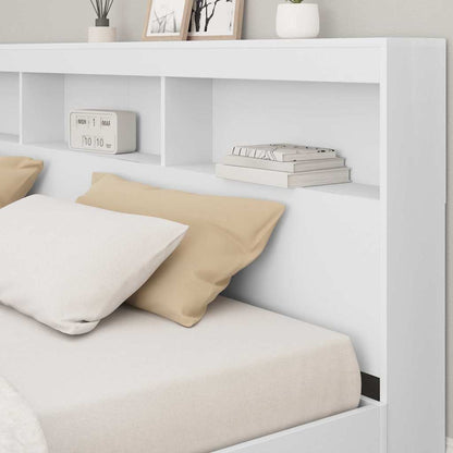 Letto Libreria Bianco 180 x 200 cm Legno multistrato