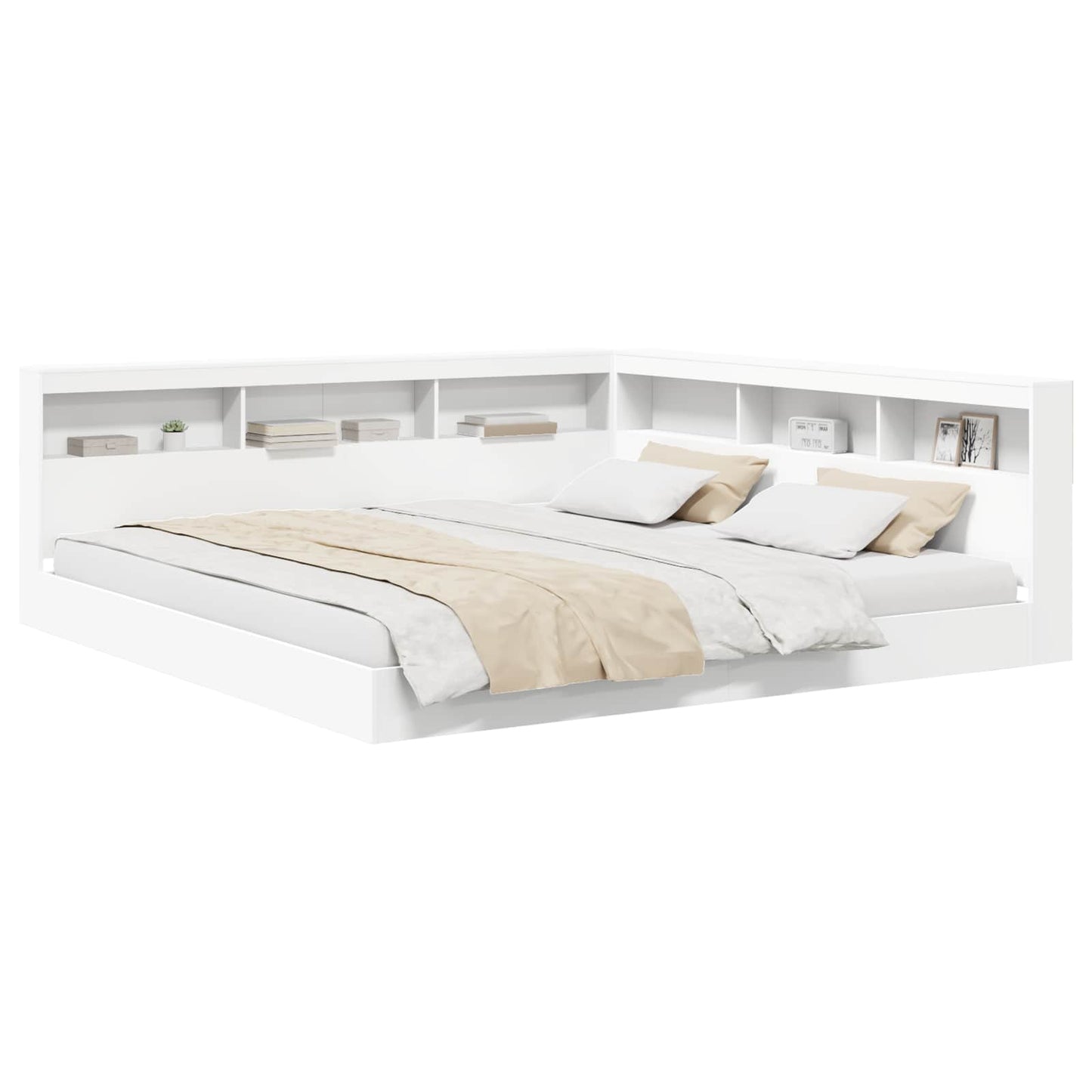 Letto Libreria Bianco 180 x 200 cm Legno multistrato