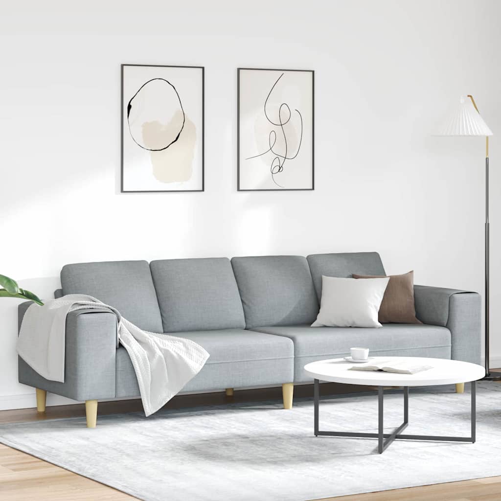 Divano per Soggiorno Grigio chiaro 250 x 77 x 76 cm Poliestere
