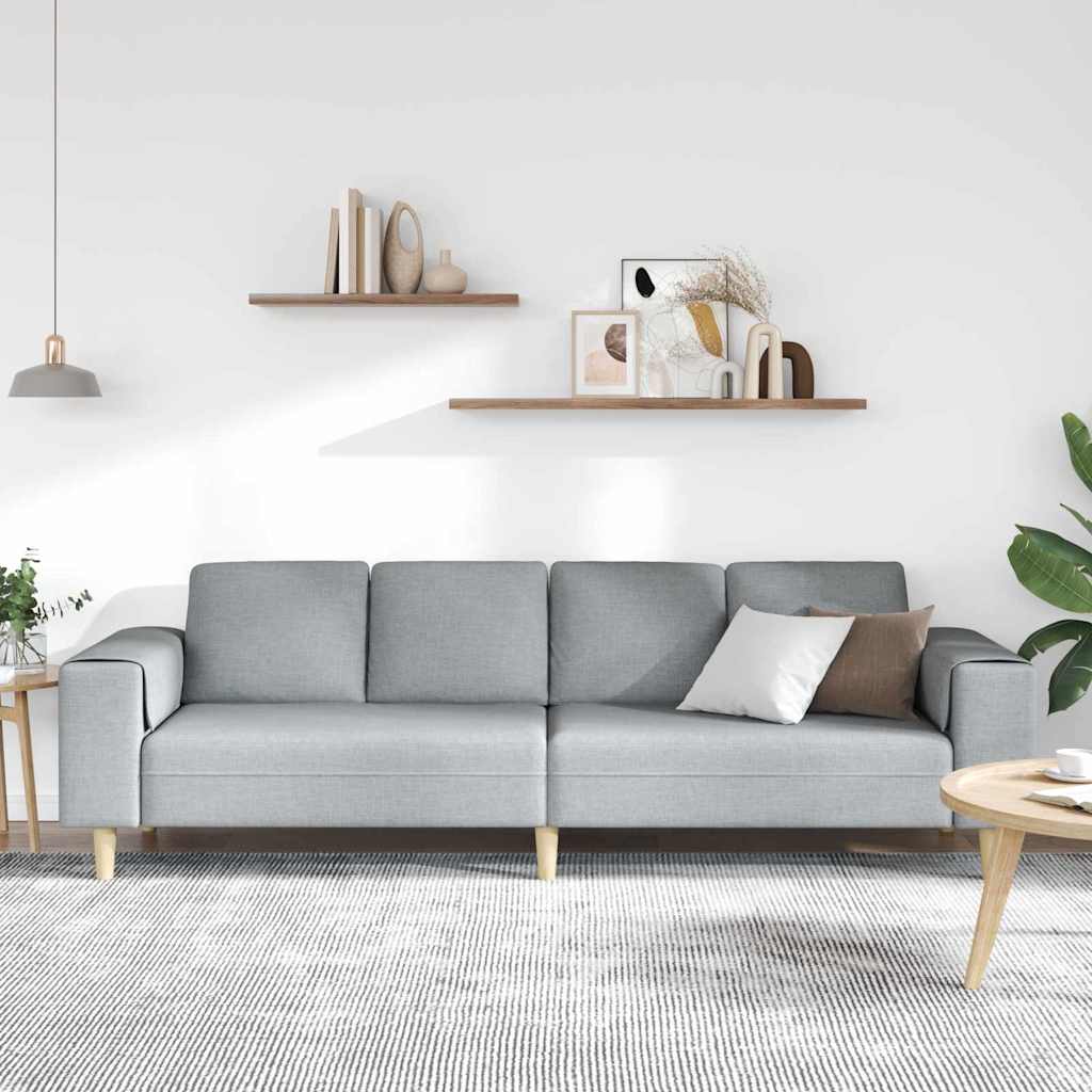 Divano per Soggiorno Grigio chiaro 250 x 77 x 76 cm Poliestere