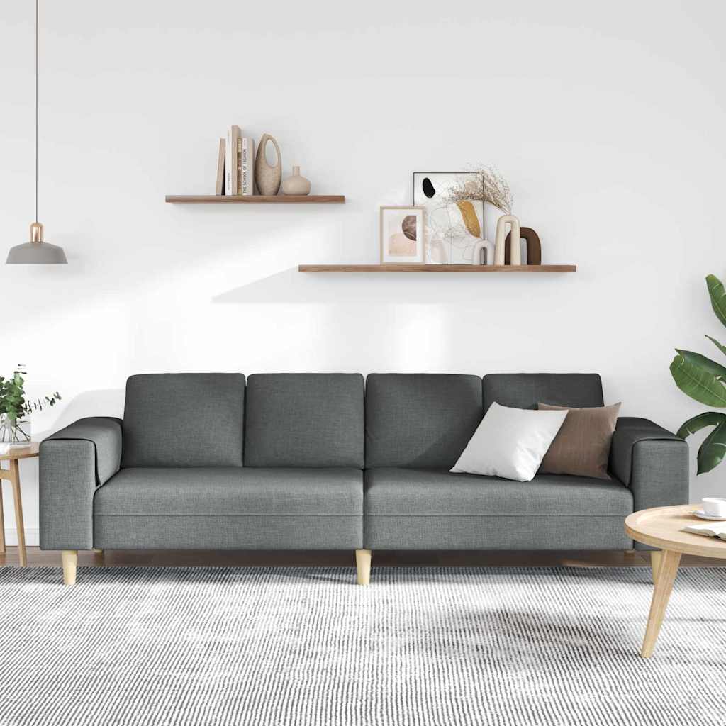 Divano per Soggiorno Grigio scuro 250 x 77 x 76 cm Poliestere