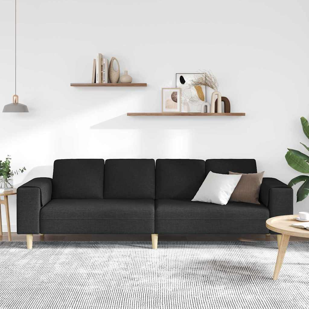 Divano per Soggiorno Nero 250 x 77 x 76 cm Poliestere