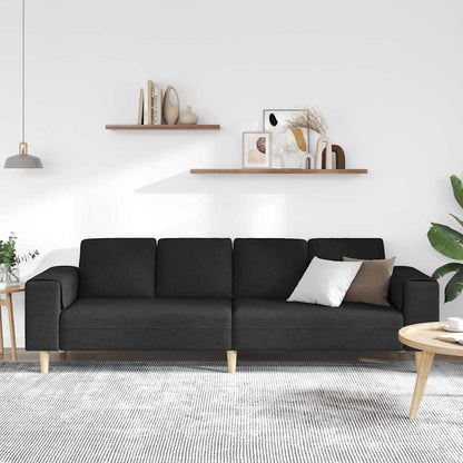 Divano per Soggiorno Nero 250 x 77 x 76 cm Poliestere